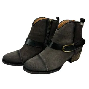 Pikolinos Gray Baqueira Suede Western Ankle Boots Harness EU 38 / US 7.5-8