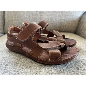 Pikolinos Men's Tarifa Strap Sandals 100% Calfskin Leather Sz 44 US 10-10.5