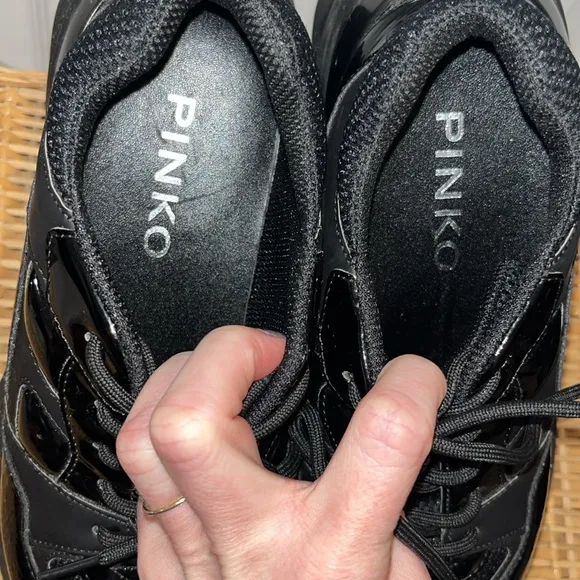 PINKO Rubino 2 patent black sneakers