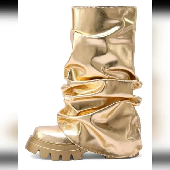 Platform Boots Sexy Chunky Wedge Party Knee High Motorcycle Boots