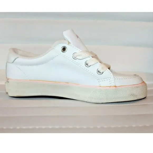 Polo Ralph Lauren Brisbane White Leather Sneakers Toddler 12 Shoes MSRP $65 NEW