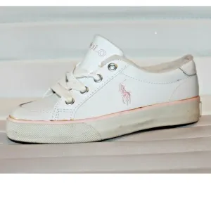 Polo Ralph Lauren Brisbane White Leather Sneakers Toddler 12 Shoes MSRP $65 NEW