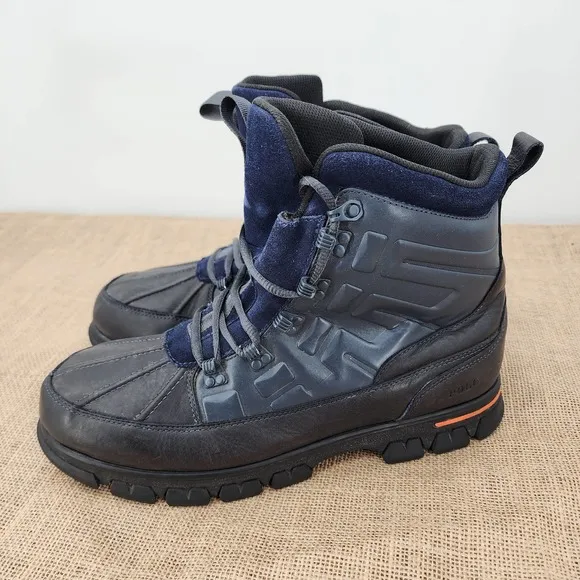 Polo Ralph Lauren Delton Boots Duck Leather Boots Navy Men's Size 11D