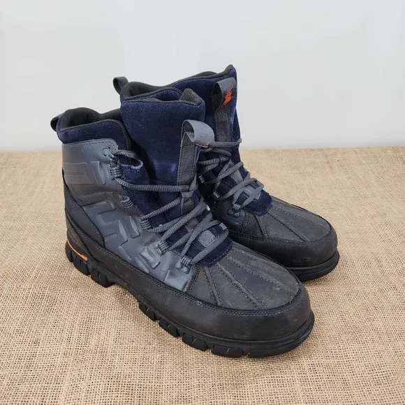 Polo Ralph Lauren Delton Boots Duck Leather Boots Navy Men's Size 11D