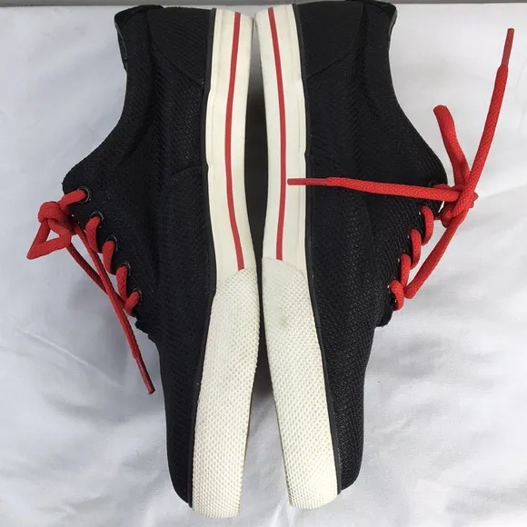 Polo Ralph Lauren Mens Red Lace Up Black Upper Sneakers Size 11 EXCELLENT