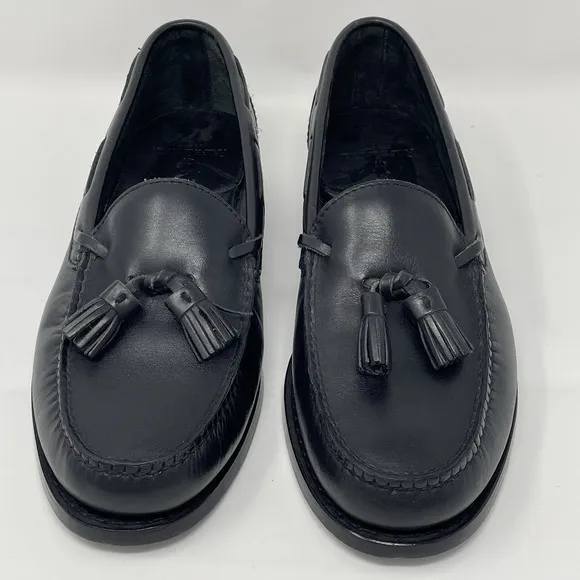 Polo Ralph Lauren Mens Size 11 D Shoes Loafers Black Leather Tassel Tassels