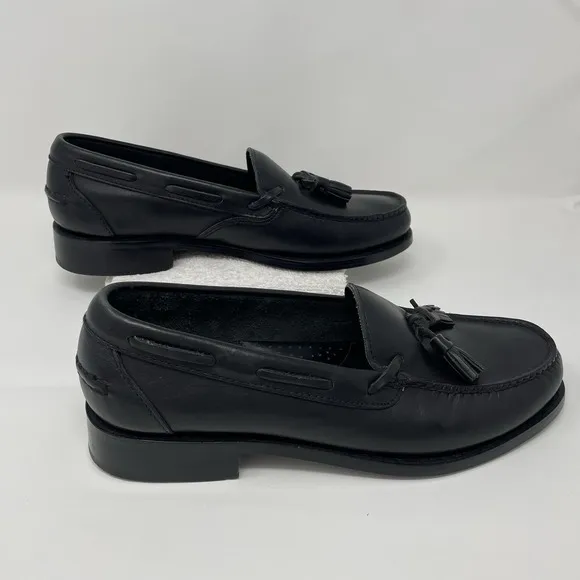 Polo Ralph Lauren Mens Size 11 D Shoes Loafers Black Leather Tassel Tassels