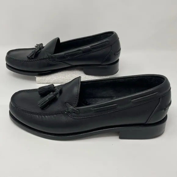 Polo Ralph Lauren Mens Size 11 D Shoes Loafers Black Leather Tassel Tassels
