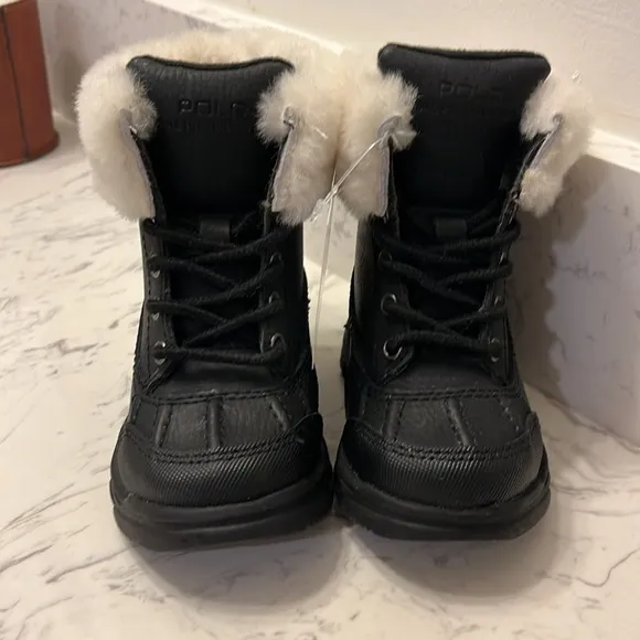 Polo Ralph Lauren Quinta Boots Black Sheep new Toddler boys girls Size 4