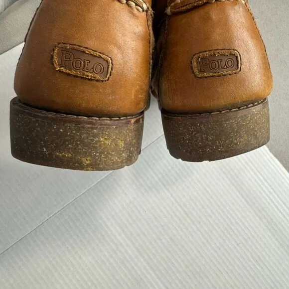 Polo Ralph Lauren Regiment Brown Leather Ankle Boots size 10.5 D