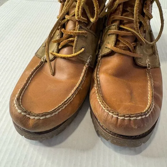 Polo Ralph Lauren Regiment Brown Leather Ankle Boots size 10.5 D