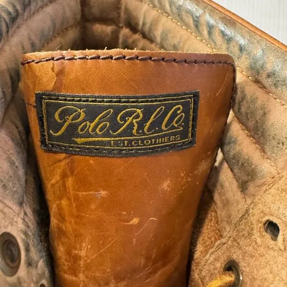 Polo Ralph Lauren Regiment Brown Leather Ankle Boots size 10.5 D