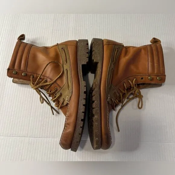 Polo Ralph Lauren Regiment Brown Leather Ankle Boots size 10.5 D