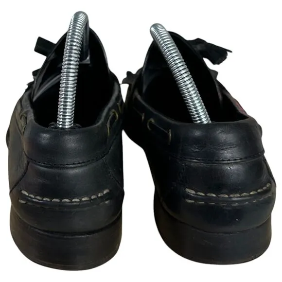 Polo Ralph Lauren Vintage Black Leather Tassel Loafers Men's Size 9 D