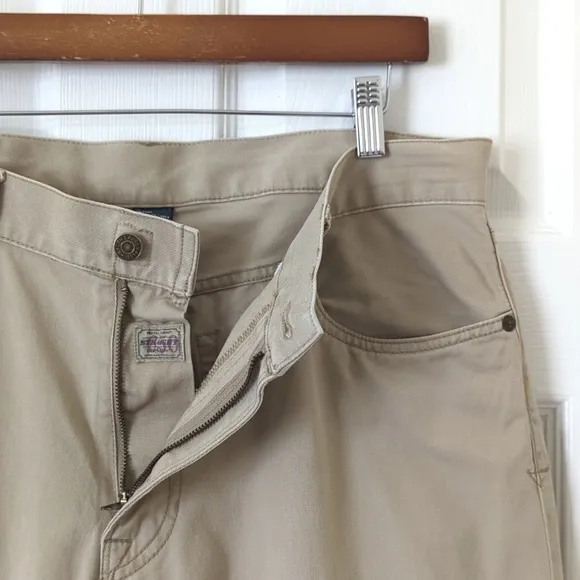 Polo Ralph Lauren Y2K Vintage 650 Straight Leg Talon Zip Chino Pants Khaki 34/30