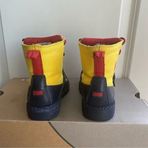 Polo Toddler Ranger Boots Yellow/ Navy Leather - SZ 9 C