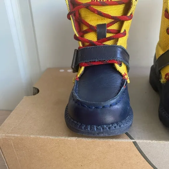 Polo Toddler Ranger Boots Yellow/ Navy Leather - SZ 9 C