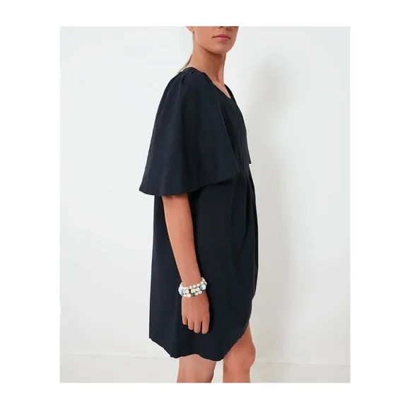 POMANDER PLACE Deep Navy Finley Flutter Sleeve Dress
