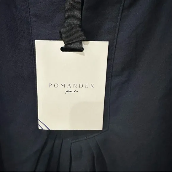 POMANDER PLACE Deep Navy Finley Flutter Sleeve Dress