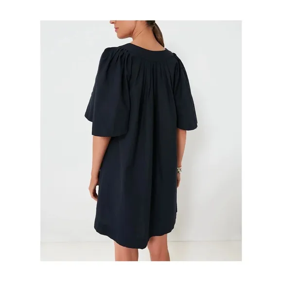 POMANDER PLACE Deep Navy Finley Flutter Sleeve Dress