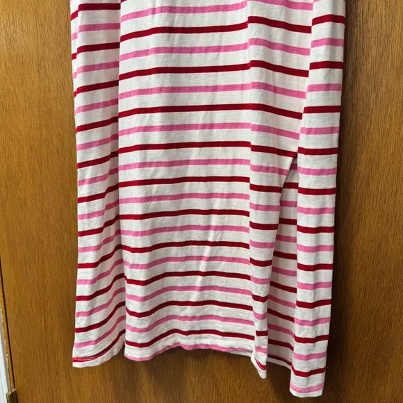 Pomander Place Gio Stripe Short Sleeve Long Maxi Dress Red Pink Small S