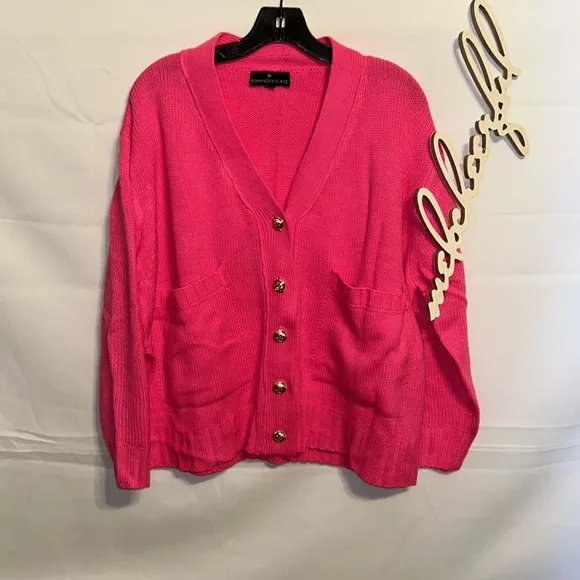 Pomander Place Hot Pink Slone Cardigan