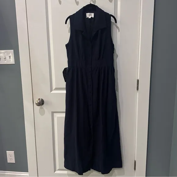 POMANDER PLACE Navy Sleeveless Noelle Maxi Dress