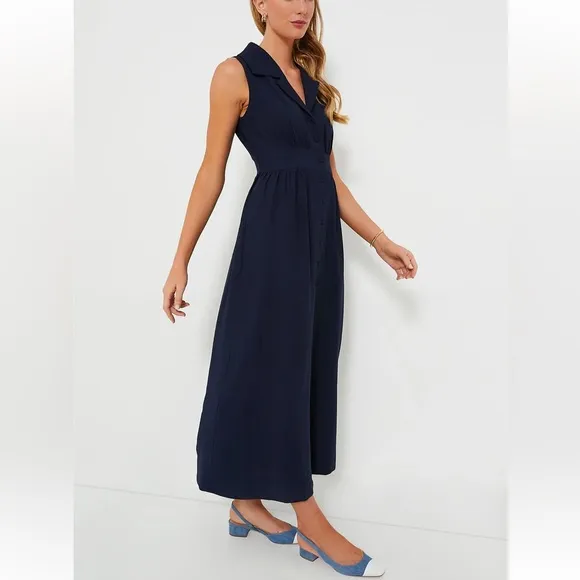 POMANDER PLACE Navy Sleeveless Noelle Maxi Dress
