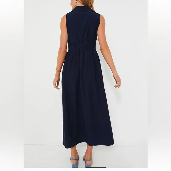 POMANDER PLACE Navy Sleeveless Noelle Maxi Dress