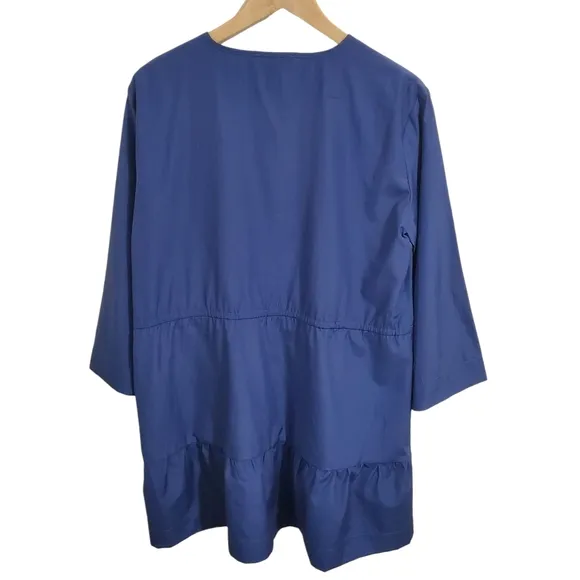 Pomander Place Tuckernuck Women's Navy Blue Lucy Mini Dress Tiered Tie Waist L