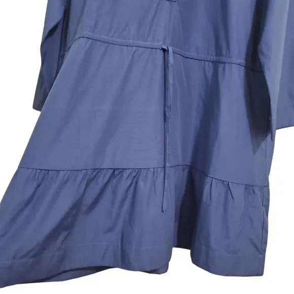 Pomander Place Tuckernuck Women's Navy Blue Lucy Mini Dress Tiered Tie Waist L