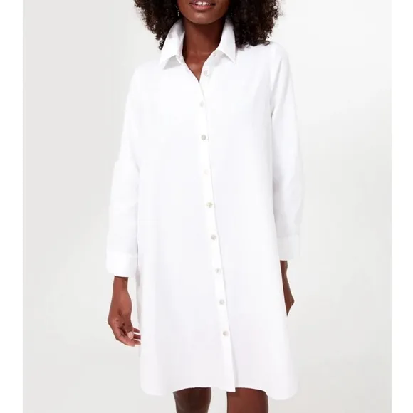 POMANDER PLACE White Oxford Harris Shirt Dress
