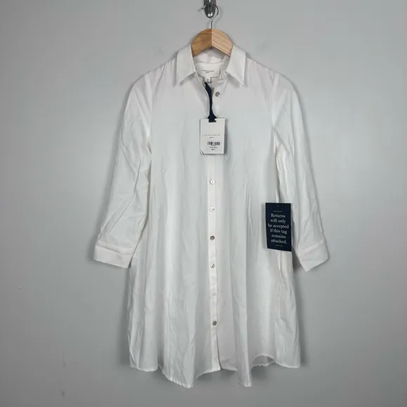 POMANDER PLACE White Oxford Harris Shirt Dress