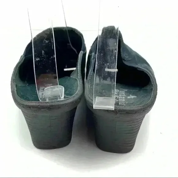 Portania clogs size 39 navy blue nubuck suede
