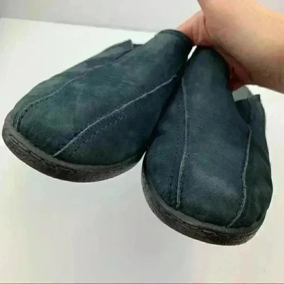 Portania clogs size 39 navy blue nubuck suede