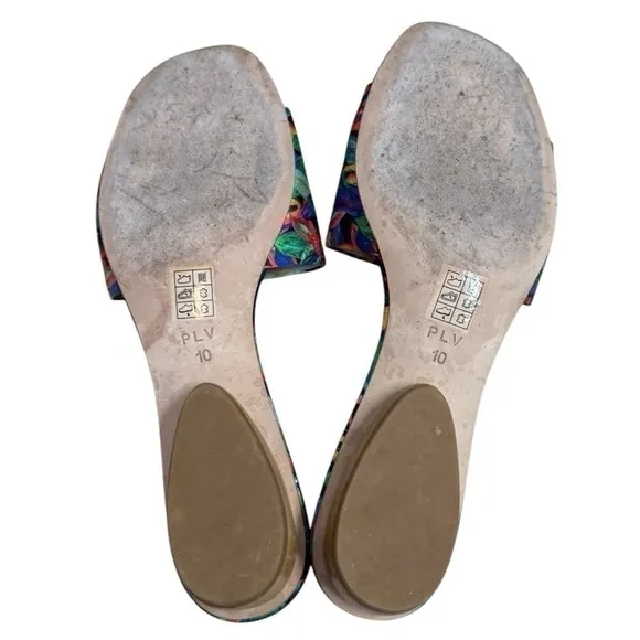 Pour La Victoire x Anthro Slide Sandals Excellent Bright Satin Upper Women’s 10