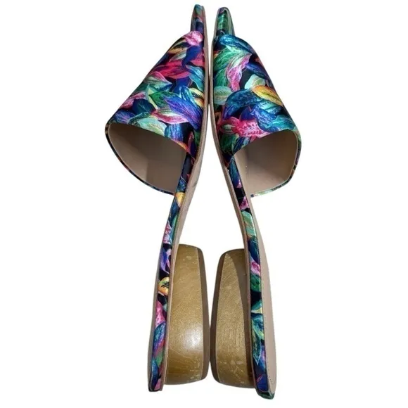 Pour La Victoire x Anthro Slide Sandals Excellent Bright Satin Upper Women’s 10