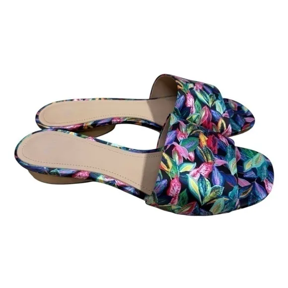 Pour La Victoire x Anthro Slide Sandals Excellent Bright Satin Upper Women’s 10