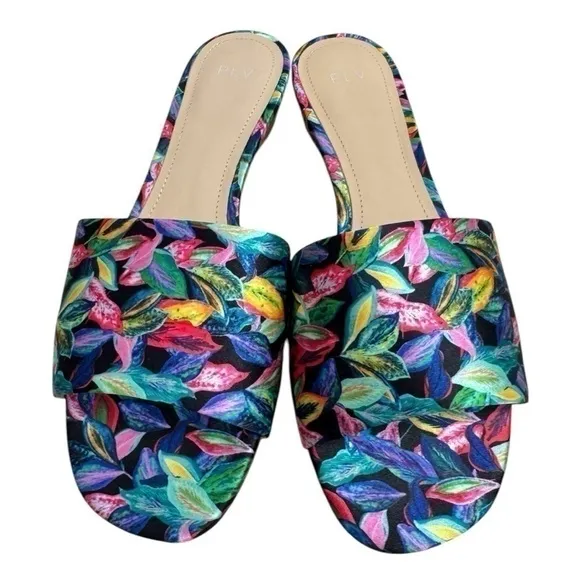 Pour La Victoire x Anthro Slide Sandals Excellent Bright Satin Upper Women’s 10