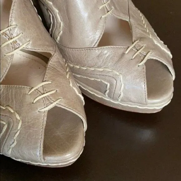 Prada Beige Platform Peeptoe Sandals