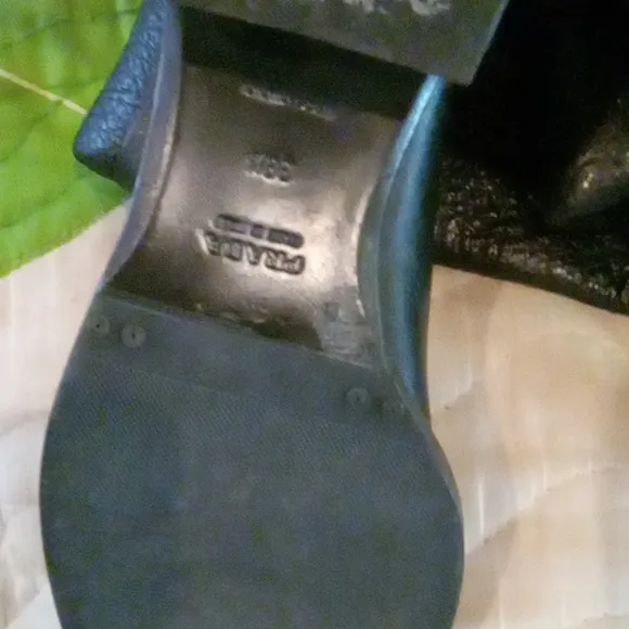 Prada Black Leather Riding Boots Authentic 38.5