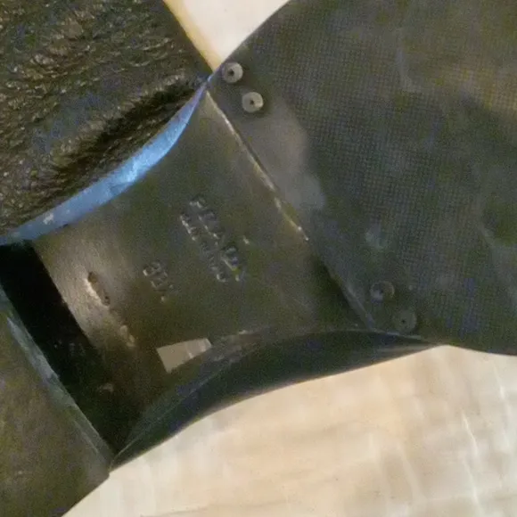 Prada Black Leather Riding Boots Authentic 38.5