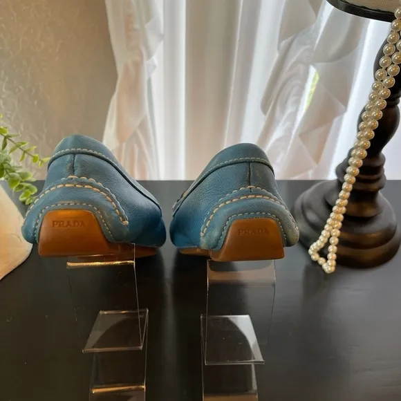 Prada Blue Loafers Size 37.5 (US Size 7.5)