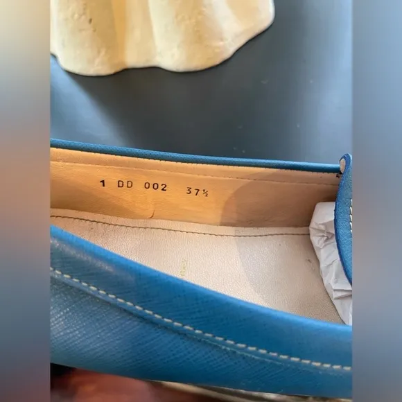 Prada Blue Loafers Size 37.5 (US Size 7.5)