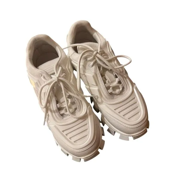Prada Cloudbust Thunder Unisex White Low Top Sneakers Casual Athletic size 44