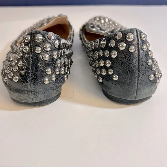 Prada Studded and Jeweled Black Leather Loafers Size 36.5 or US 6.5