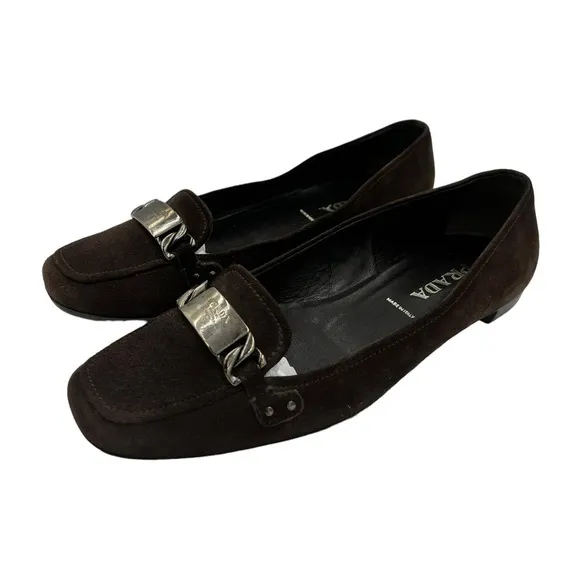 PRADA Suede Leather Loafers