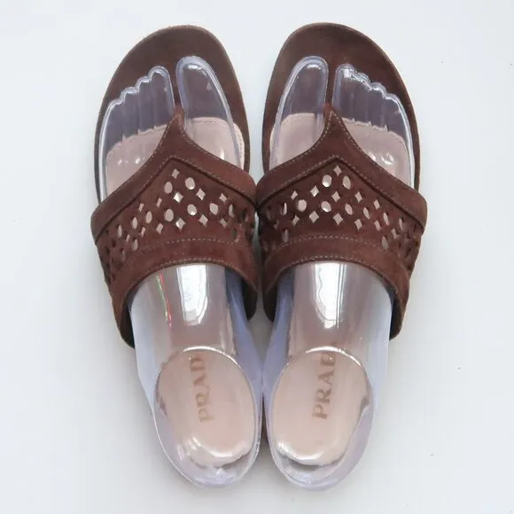 Prada Suede Slide Sandals Designer Summer Flats Casual Thong Sandals Flip Flops