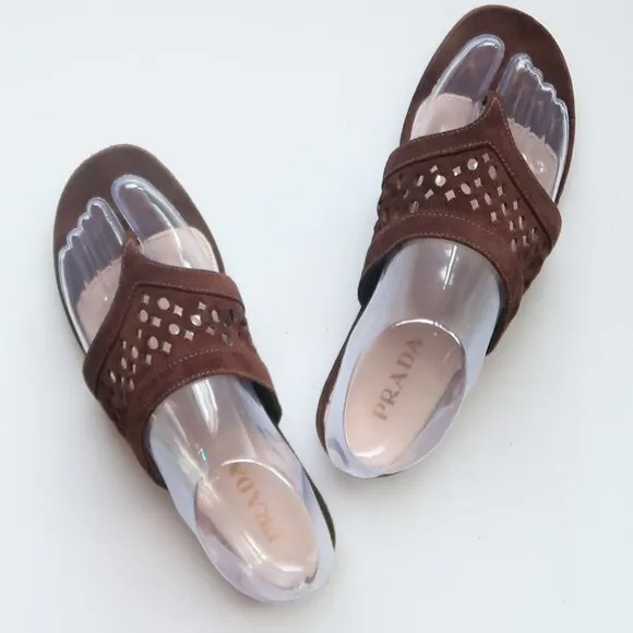 Prada Suede Slide Sandals Designer Summer Flats Casual Thong Sandals Flip Flops
