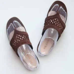 Prada Suede Slide Sandals Designer Summer Flats Casual Thong Sandals Flip Flops